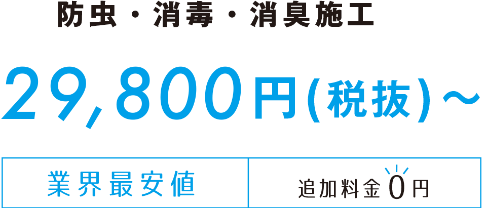 防虫・消毒・消臭施工29,800円(税抜)〜